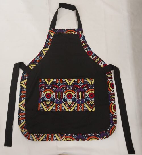 Black Apron Rectangular Purple-yellow Print